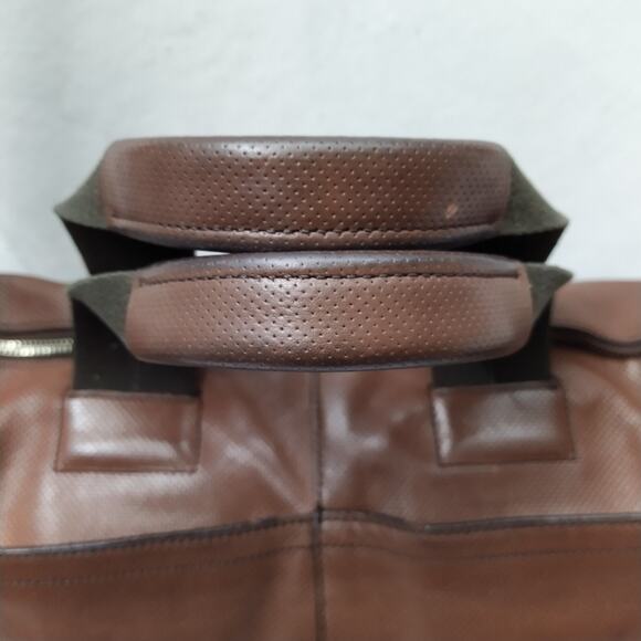 Coach Brown Leather Briefcase Messenger Zipper Closure Crossbody Bag - Picture 6 of 16